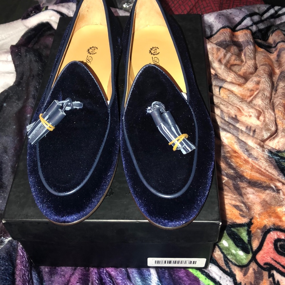 Black Velvet Italian Loafer with Black Tassel